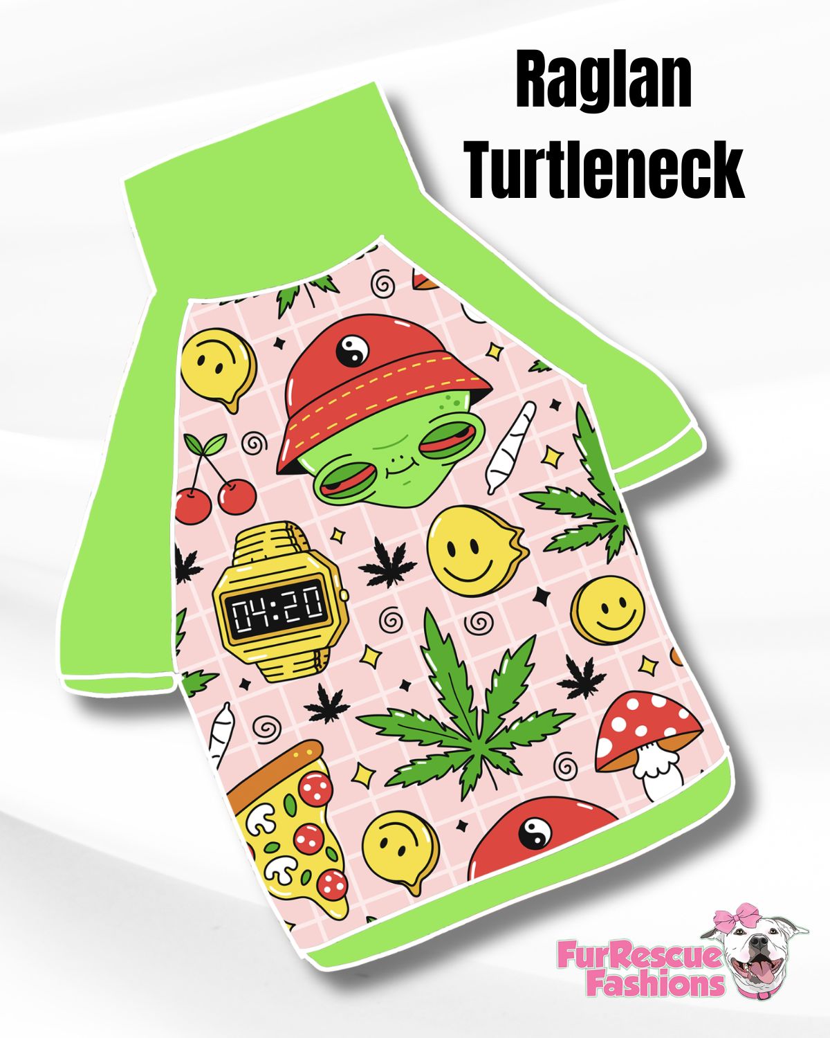 High Times Pajama with Green Neck & Trim/Sleeves