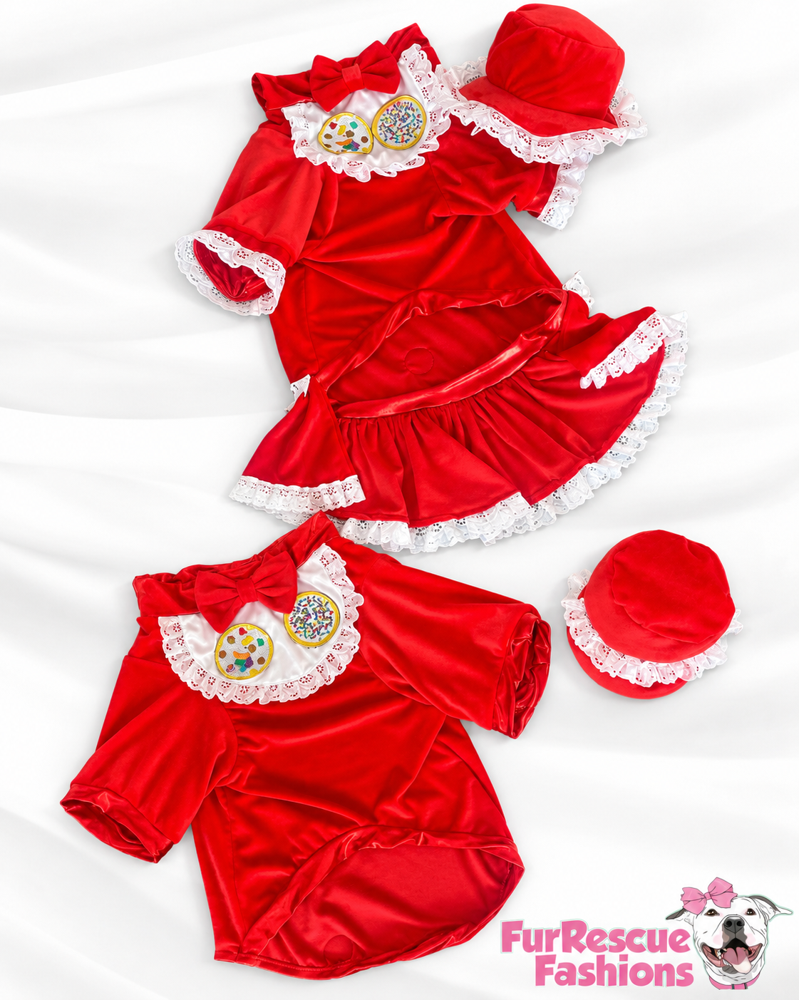 Santa’s Cookie Crew — Ultra-Luxe Dog Dress & Baker’s Hat