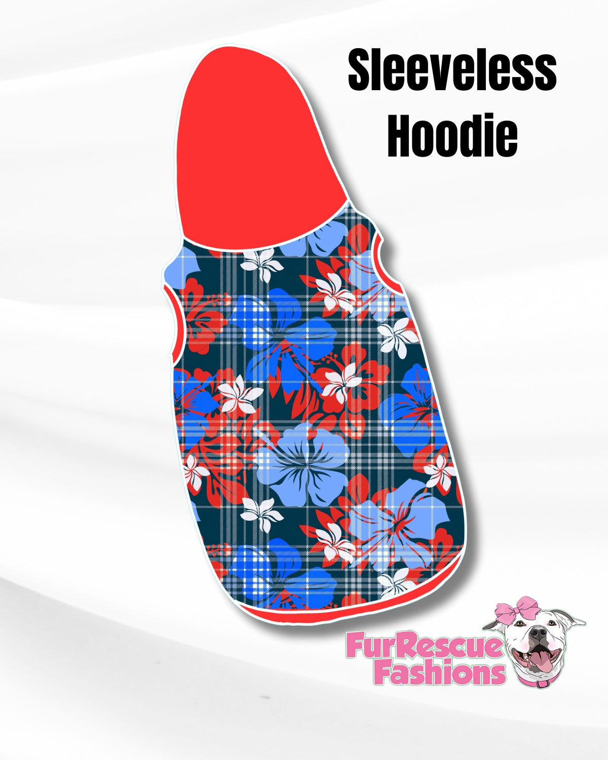 Patriotic Paradise Dog Pajama with Red Neck & Trim/Sleeves