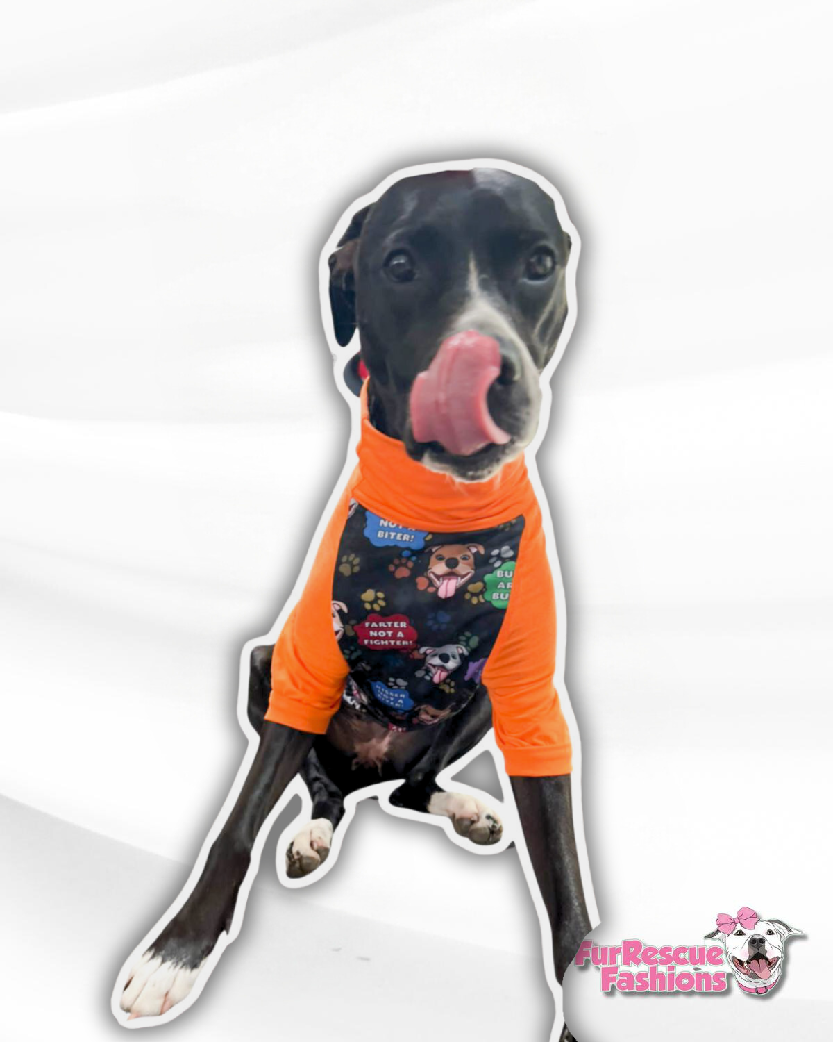 Pittie Talk  - Dog Pajama with Lilac OR Orange Neck & Trim/Sleeves