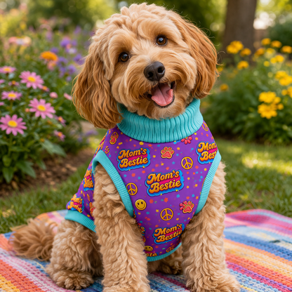 Mom’s Groovy Bestie Pawty- PAWJama with Aqua Trim & Neck (Copy)