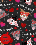 Kiss A Bull, Love A Bull - Dog Pajama with Red Neck & Trim/Sleeves