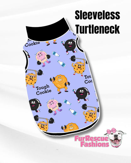 Tough Cookie Dog Pajama with Black Trim, Neck & Sleeves