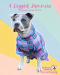Peace, Love, Rescue (Pink) - Dog Pajama with Lilac Trim/Sleeves