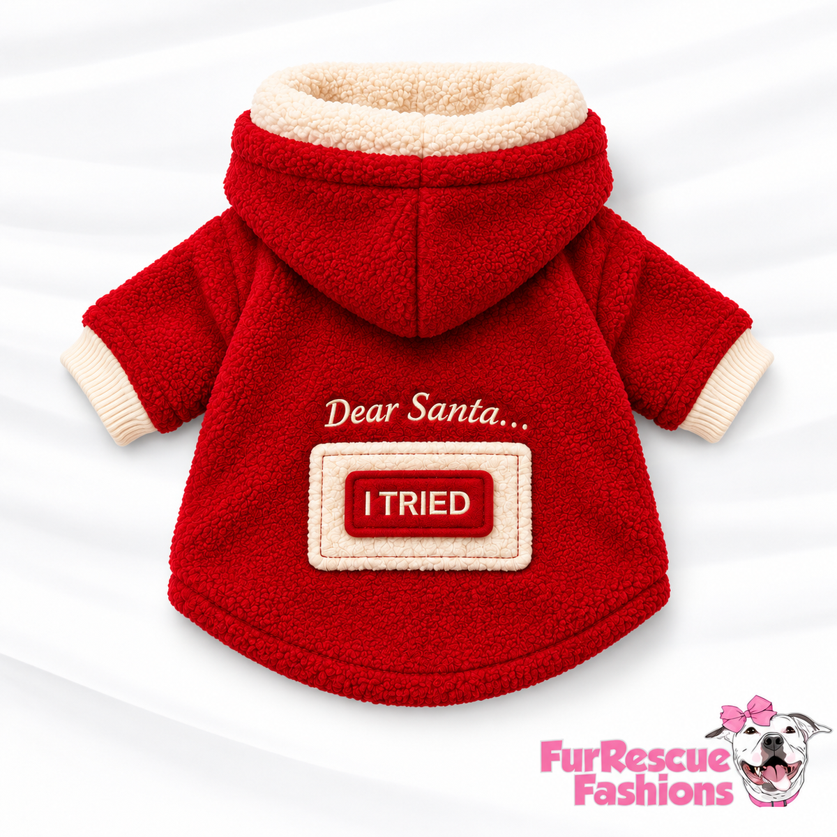 Dear Santa… Fleece Dog Hoodie with Interchangeable Patches