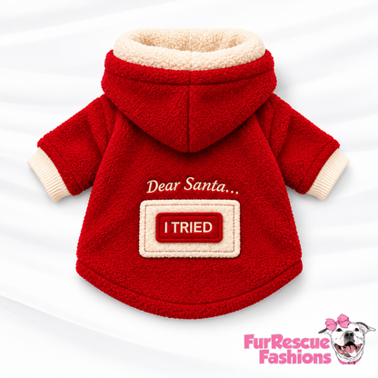 Dear Santa… Fleece Dog Hoodie with Interchangeable Patches