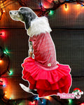 Christmas Sparkle Dog Dress with Fur