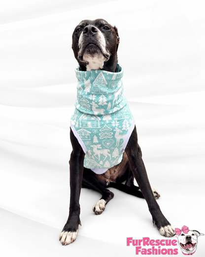 Deer winter wonderland   - Dog Pajama with White Neck & Trim/Sleeves