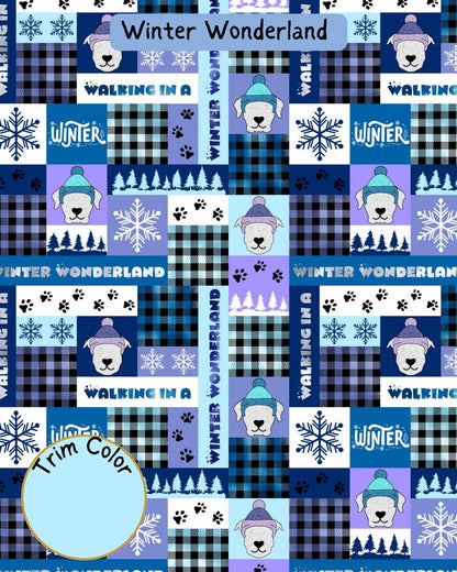 Winter Wonderland - PAWjama with Baby Blue Neck & Trim/Sleeves