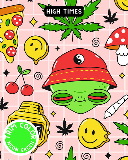 High Times Pajama with Green Neck & Trim/Sleeves