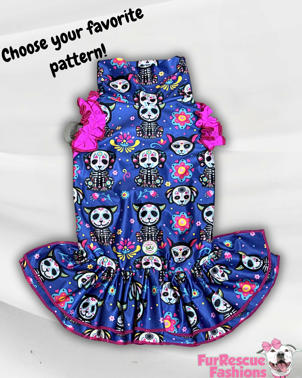 2026 Fall & Halloween Dog Dress With Ruffle / With Sleeves or Sleeveless (Available in any pattern)