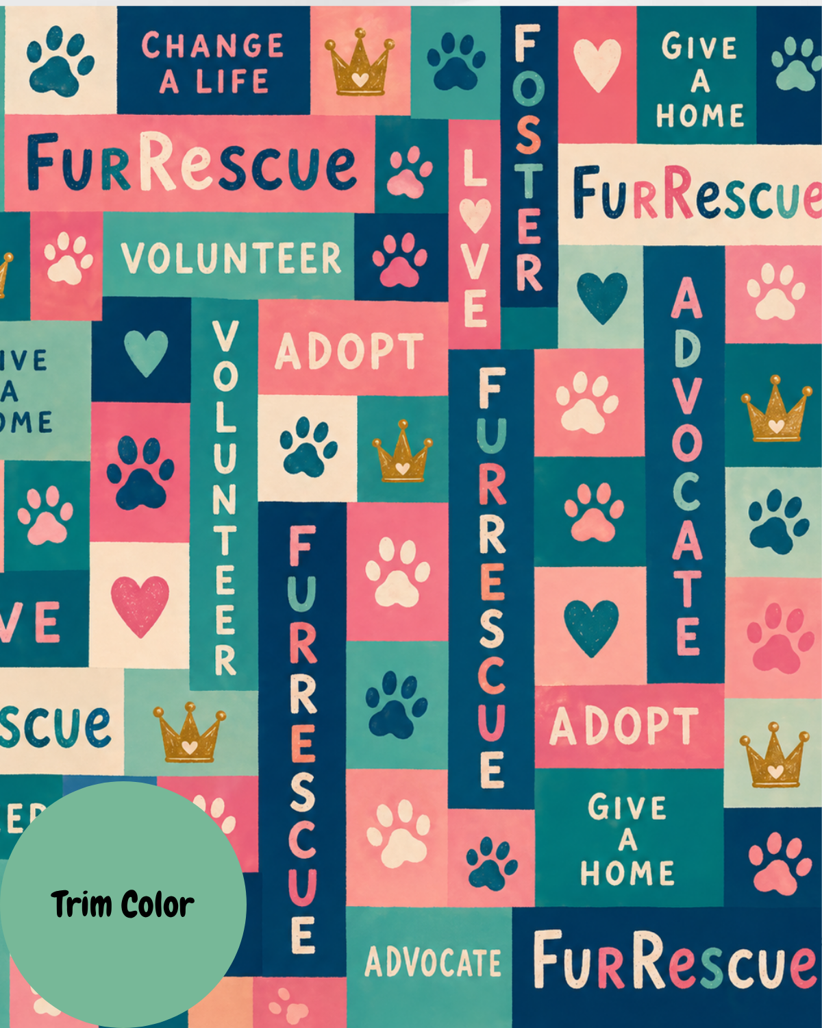 FurRescue Mission - Dog Pajama with Teal Neck & Trim/Sleeves