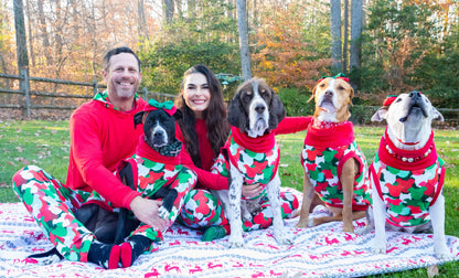 Christmas Pittie Camo - PAWjama with Red Neck & Trim/Sleeves