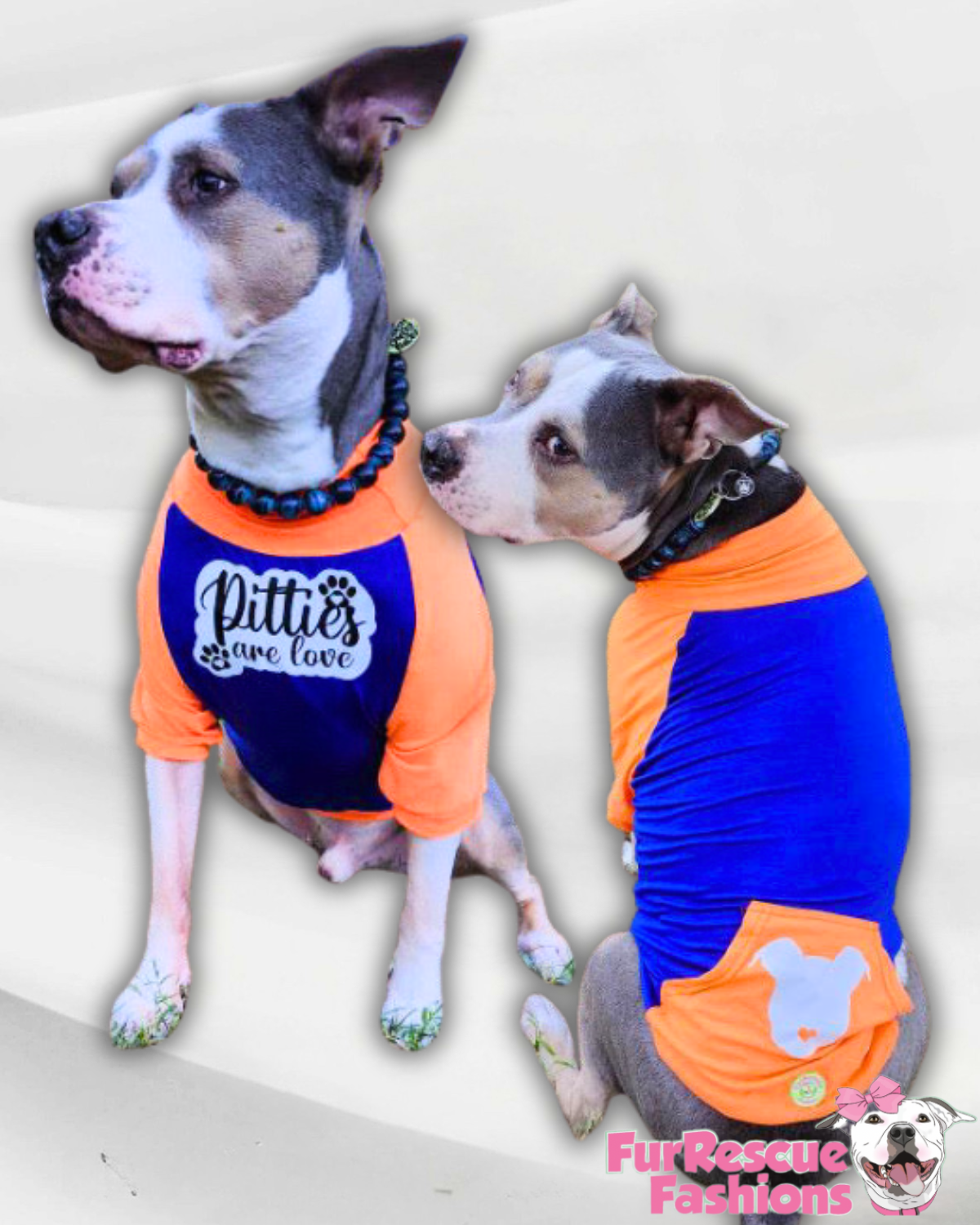 Pitties Are Love PAWJama Royal Blue & Orange