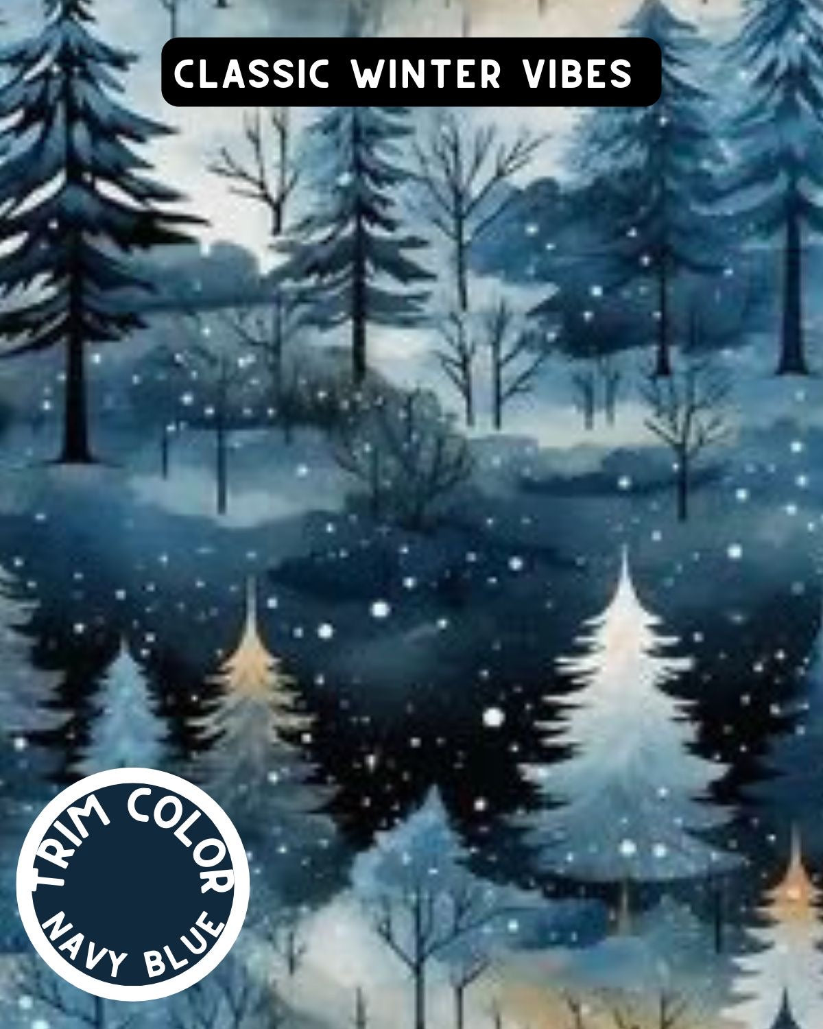 Classic Winter Vibes Dog Pajama with Navy Neck & Trim/Sleeves