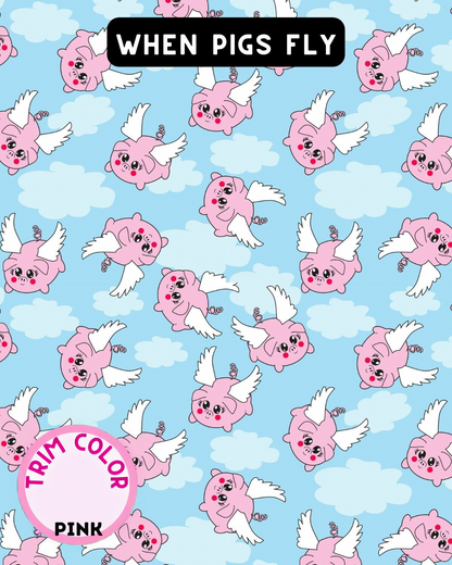 When Pigs Fly Dog Dress With Ruffle / With Sleeves or Sleeveless