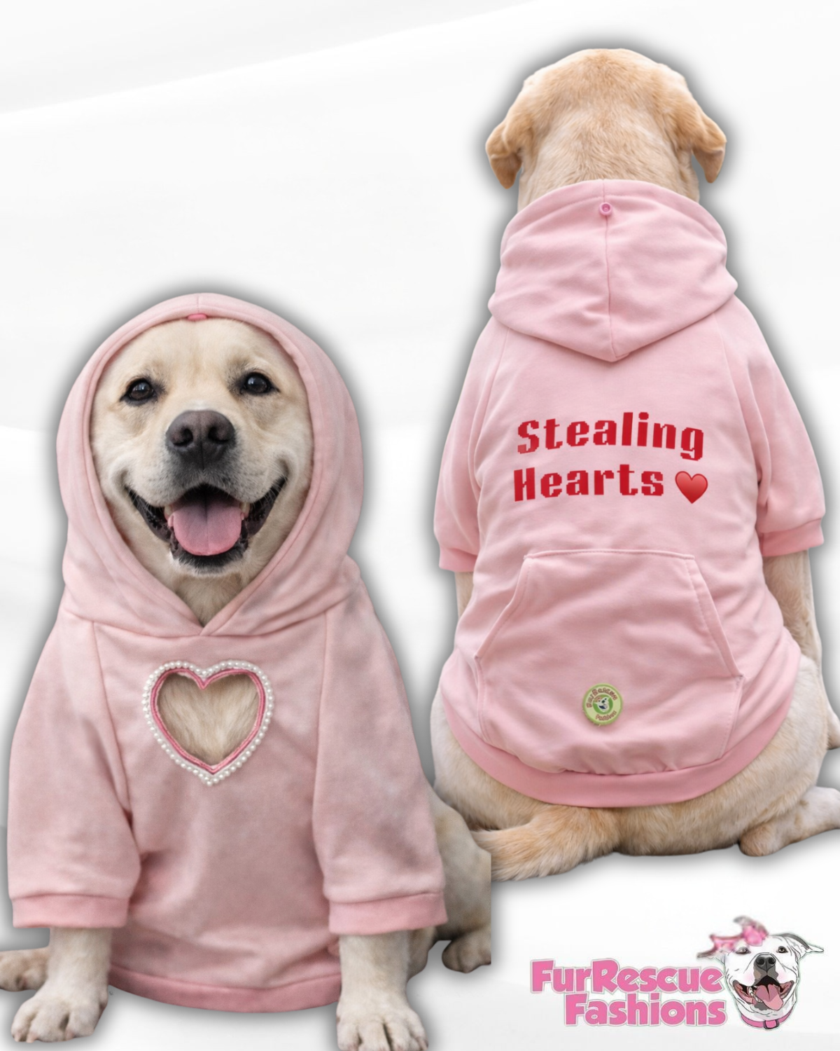 Stealing Hearts Pearl Peek-A-Boo Dog Hoodie – Soft Embroidered Cozy Pup Sweatshirt