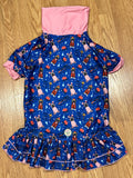 Dress with Ruffle Triple Dog Dare You with Pink Neck & Trim/Sleeves
