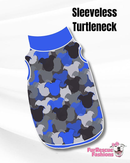 Pit-Mouflage Blue Dog Pajama with Blue Neck & Trim/Sleeves