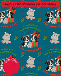 I Want a Hippopotamus for Christmas- PAWjama with Red Neck & Trim/Sleeves