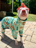 Donut Worry - It’s Xmas Dog Pajama with Green Neck & Trim/Sleeves