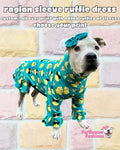 5th Anniversary Dog Dress With Ruffle / With Sleeves or Sleeveless (Available in any pattern)