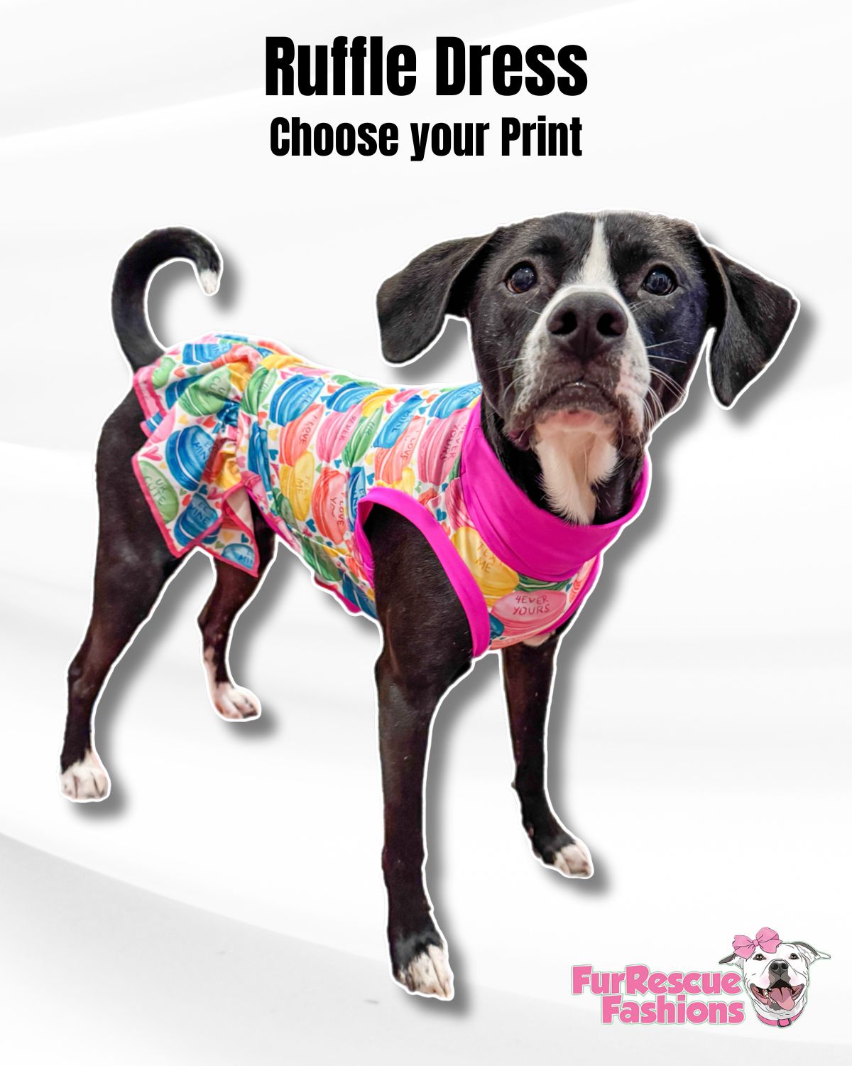 2025 Valentines Dog Dress With Ruffle / With Sleeves or Sleeveless (Available in any pattern)