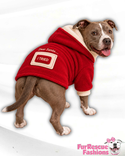 Dear Santa… Fleece Dog Hoodie with Interchangeable Patches