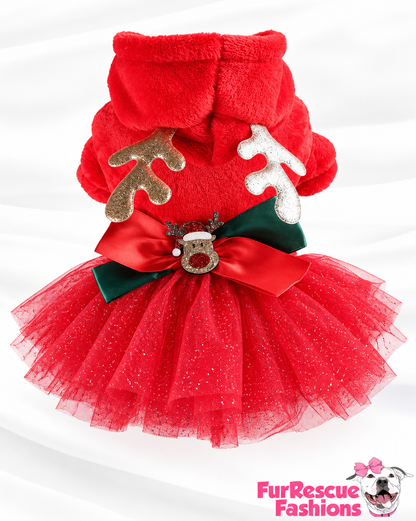 Rudolph’s Little Darling Hooded Tutu Dress