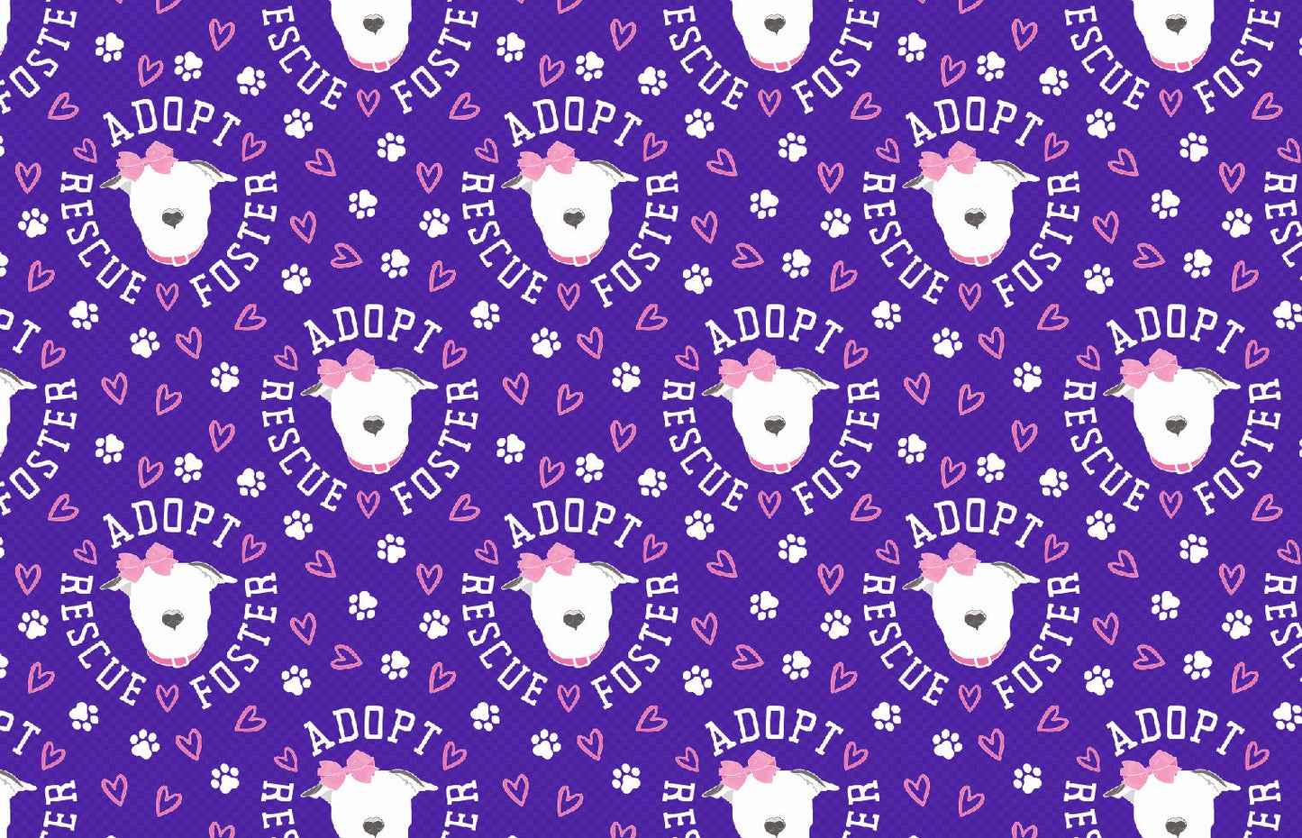 Rescue, Foster Adopt Purple - Dog Pajama with Silver or Pink Neck & Trim/Sleeves
