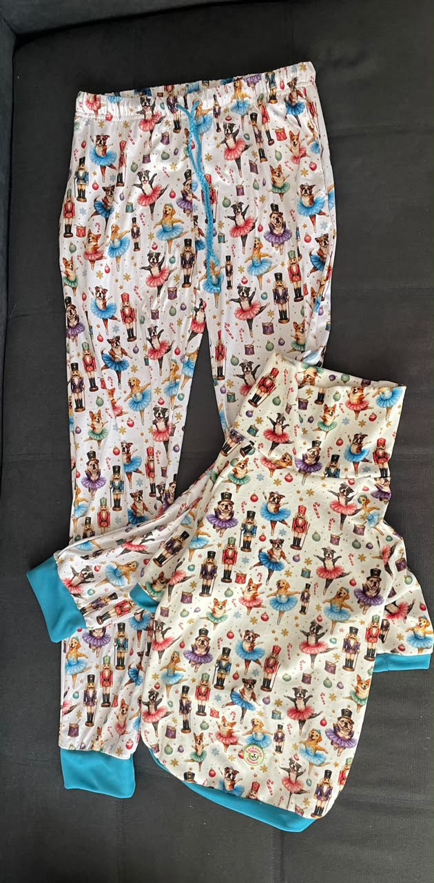 Nutcracker Ballet Dogs - Dog Pajama with Baby Blue or Pink Neck & Trim/Sleeves
