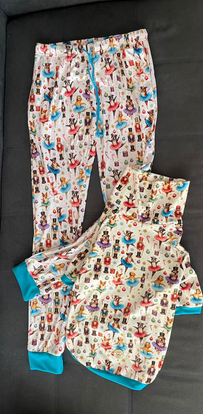 Nutcracker Ballet Dogs - Dog Pajama with Baby Blue or Pink Neck & Trim/Sleeves