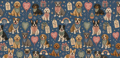 All Breeds Gotcha Day - Dog Pajama with Gold Neck & Trim/Sleeves