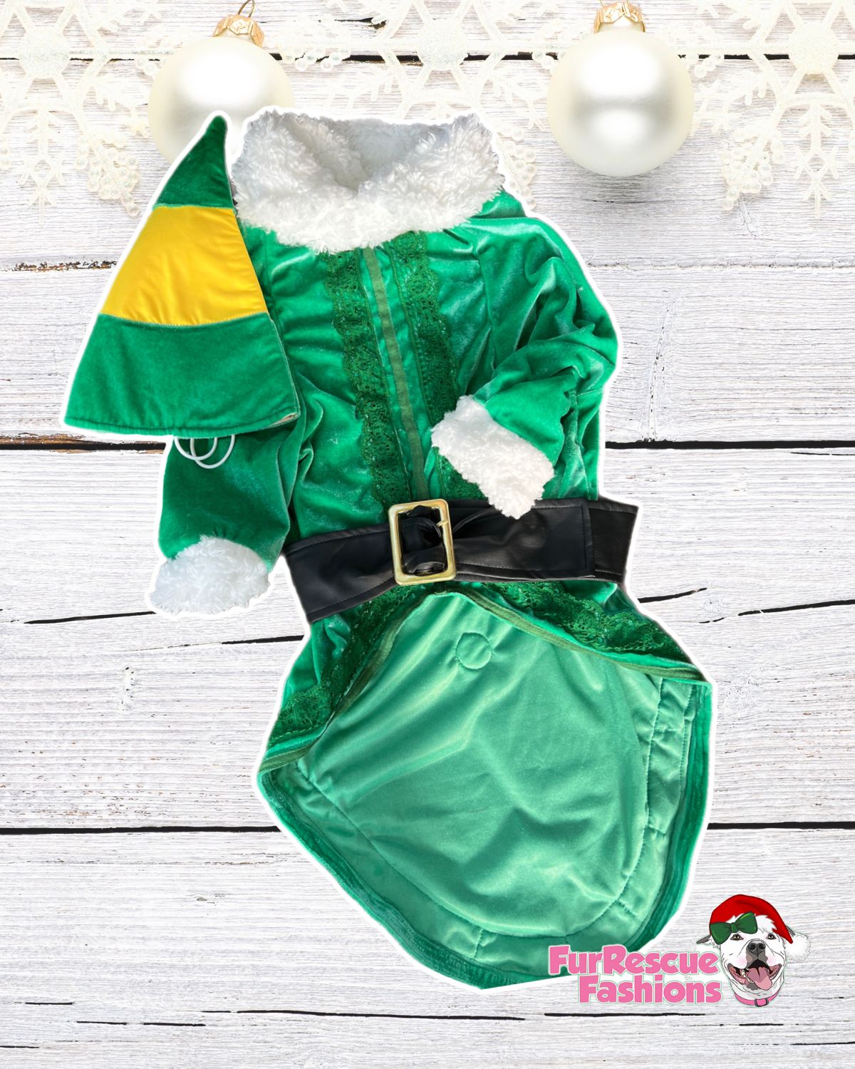 Buddy’s North Pole Couture Christmas Dog Outfit & Hat