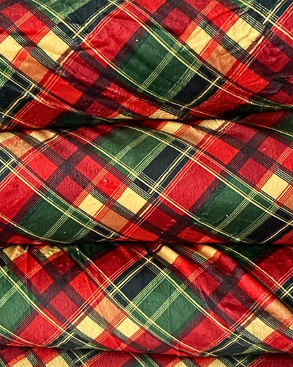 Classic Christmas Plaid Ultra-Luxe - Dog Pajama with Green Neck & Trim/Sleeves