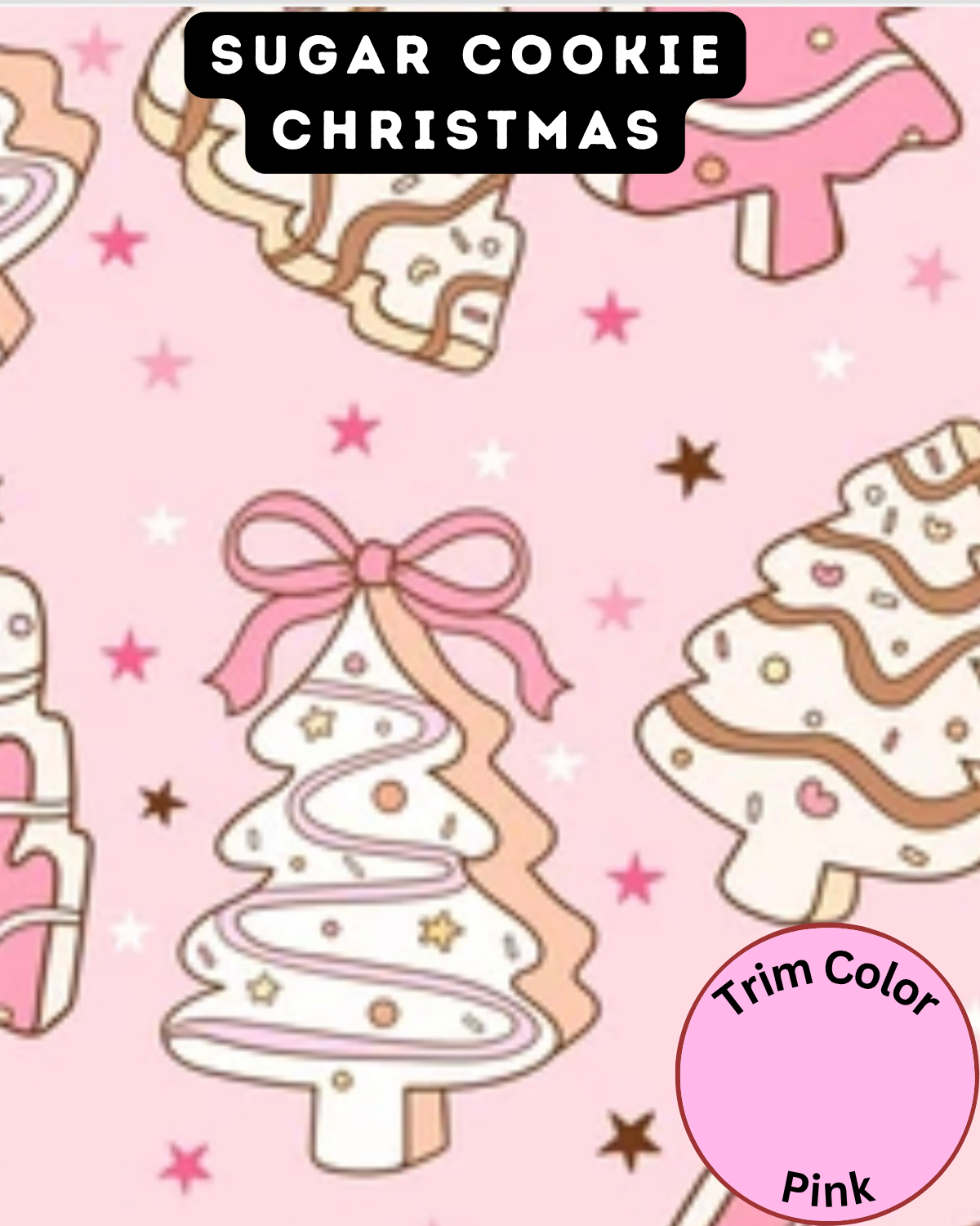 Sugar Cookies Christmas - Dog Pajama with Pink Neck & Trim/Sleeves