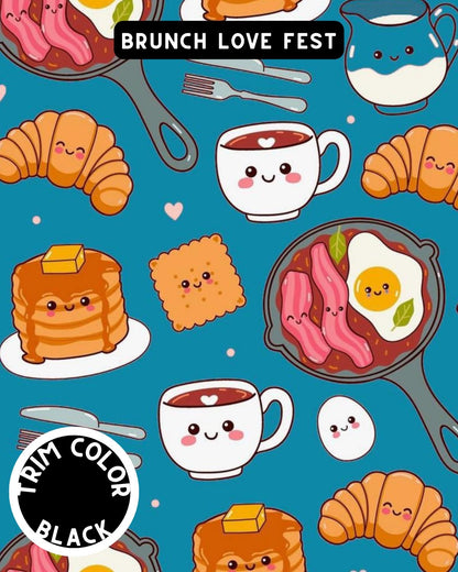 Brunch Love Fest Dog Pajama with Black Neck & Trim/Sleeves