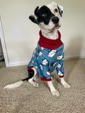 Decorating Penguins Dog Pajama with Red Neck & Trim/Sleeves