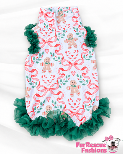 2026 Christmas Dog Shirt With Tulle Accent (Available in all patterns)