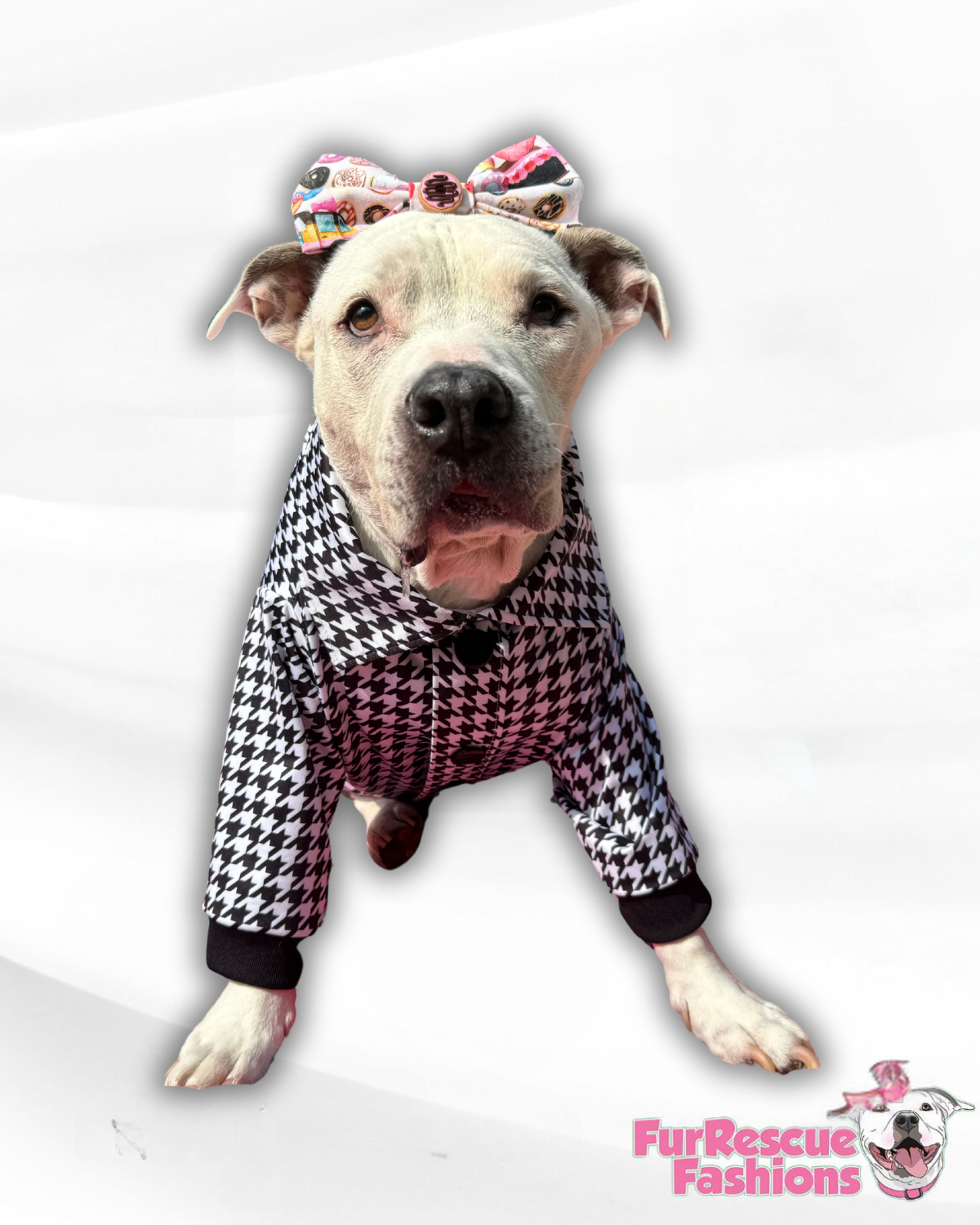 UV50 Black & White Houndstooth Classic Pup Sun Shirt