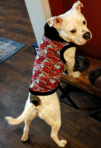 Animal Print Hearts Dog Shirt/Dress/4-Legged PAWjama (Classic Fabric)