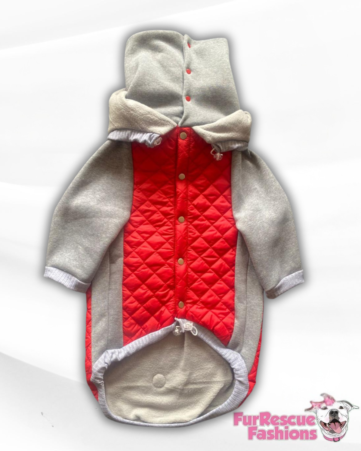 ComfyFit Winter Dog Jacket – Puffer with Snaps & High Turtleneck and Hoodie