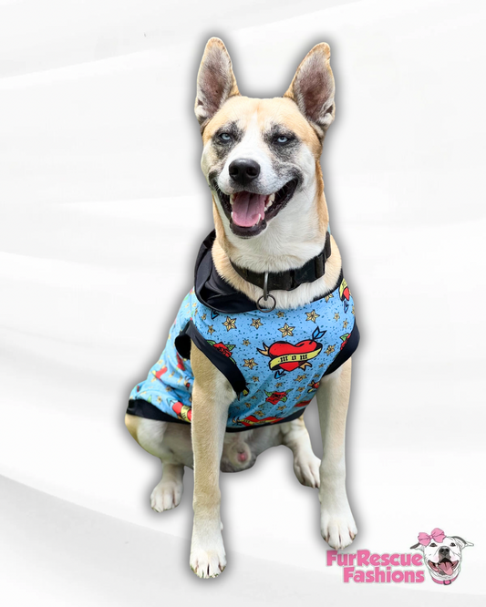 Mom Crush (Blue) - PAWjama with Black Neck & Trim/Sleeves