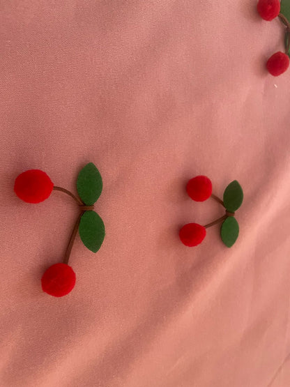 Cherry Love Dog Crewneck – Comfy Pink Sweatshirt with Cherries