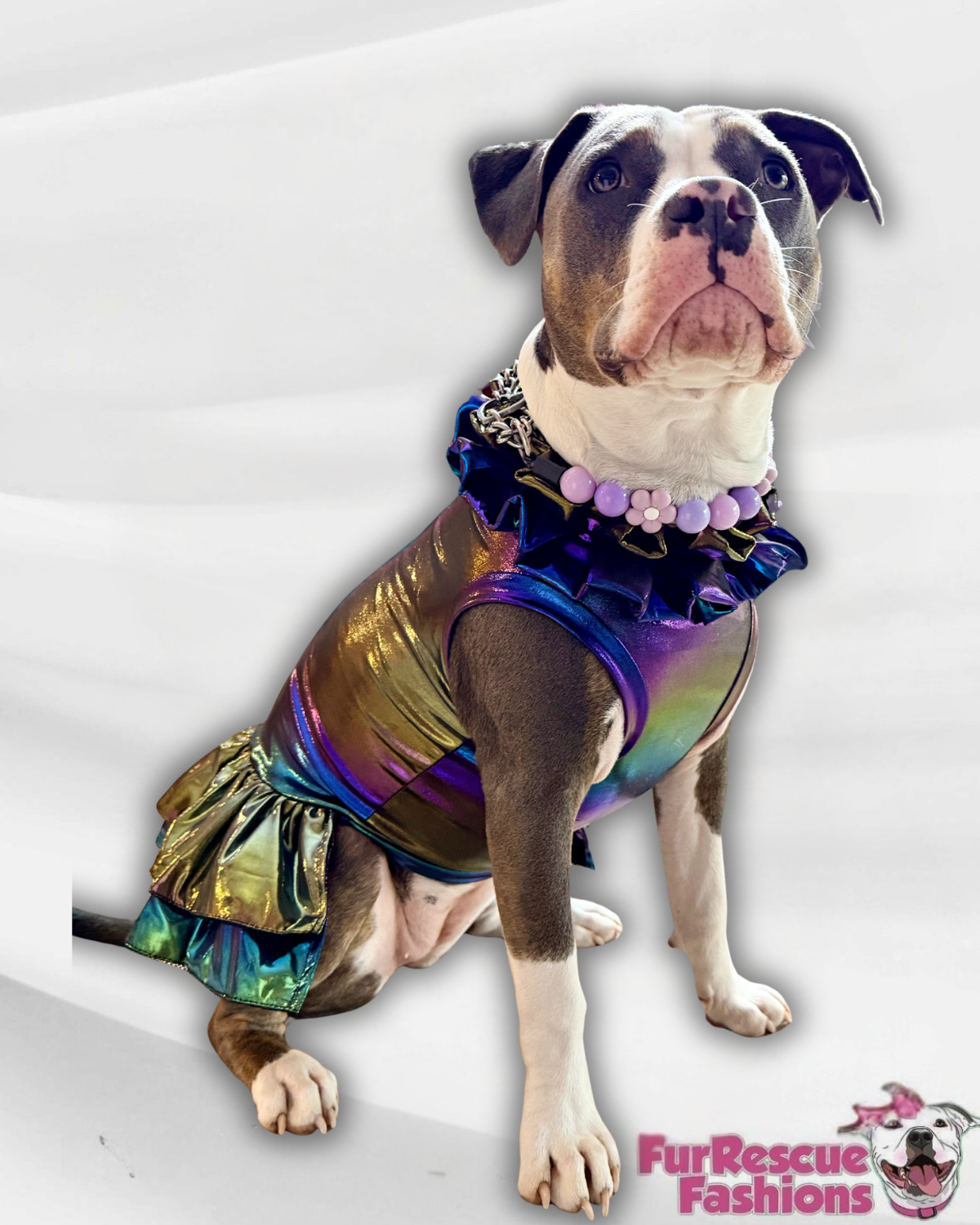 Galactic Glow Ruffle Dress