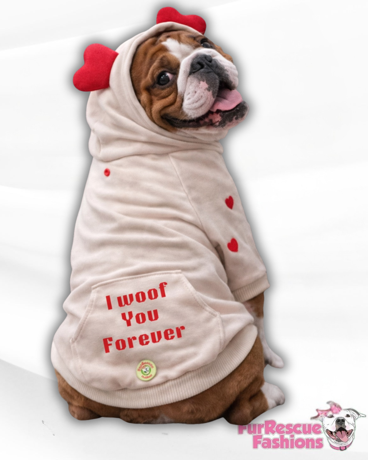 I Woof You Forever Valentine Dog Hoodie – Soft Embroidered Cozy Pup Sweatshirt