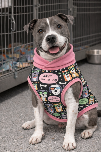 Adopt A Shelter Dog - Dog Pajama with Green Neck & Trim/Sleeves