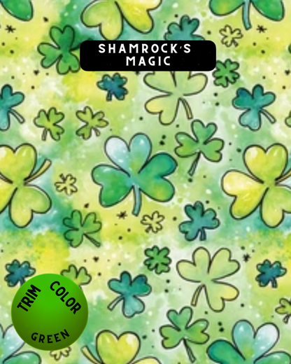 Shamrock’s Magic Dog Pajama with Green Neck & Trim/Sleeves