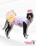 Pastel Rainbow Sky Dog Dress with Sparkling Tutu