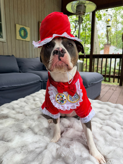 Santa’s Cookie Crew — Ultra-Luxe Dog Dress & Baker’s Hat